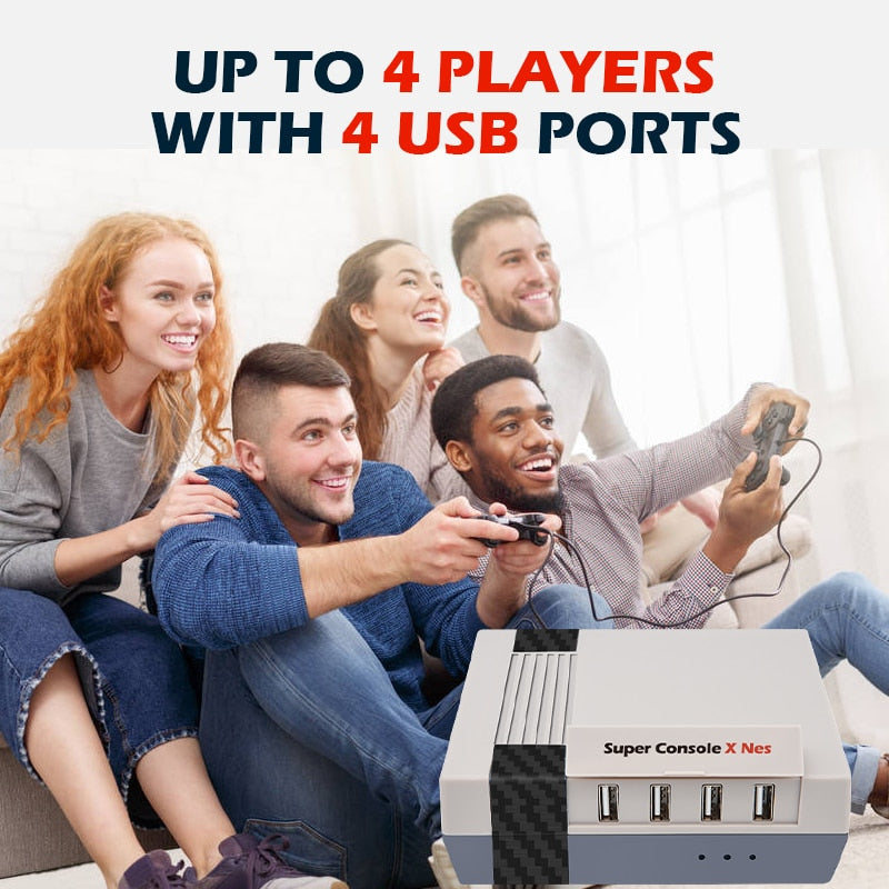 Super Console X NES  Retro Game Support Multiple Emulators Such As PSP/PS1/N64/DC With Two Wired Controllers Send 90,000+ Games