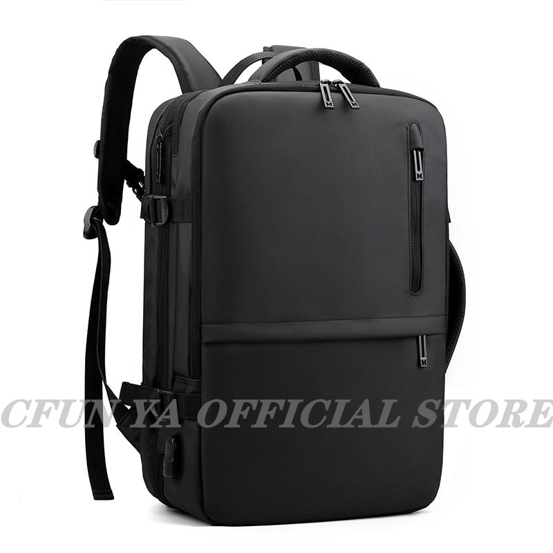 CFUN YA Luxury Expandable Travel Backpack 15.6&quot;Laptop Backpacks Anti theft Black Bagpack Men Schoolbag USB Male Bag Rucksack