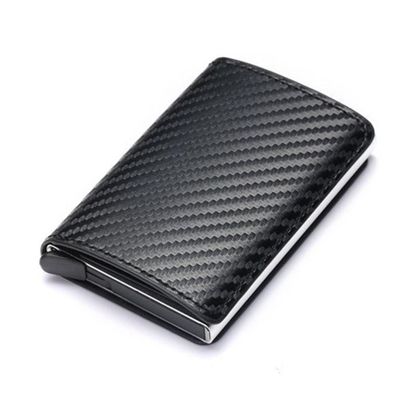 Customized 2022 Credit Card Holder Wallet Men Women RFID Aluminium Bank Cardholder Case Vintage Leather Wallet with Money Clips