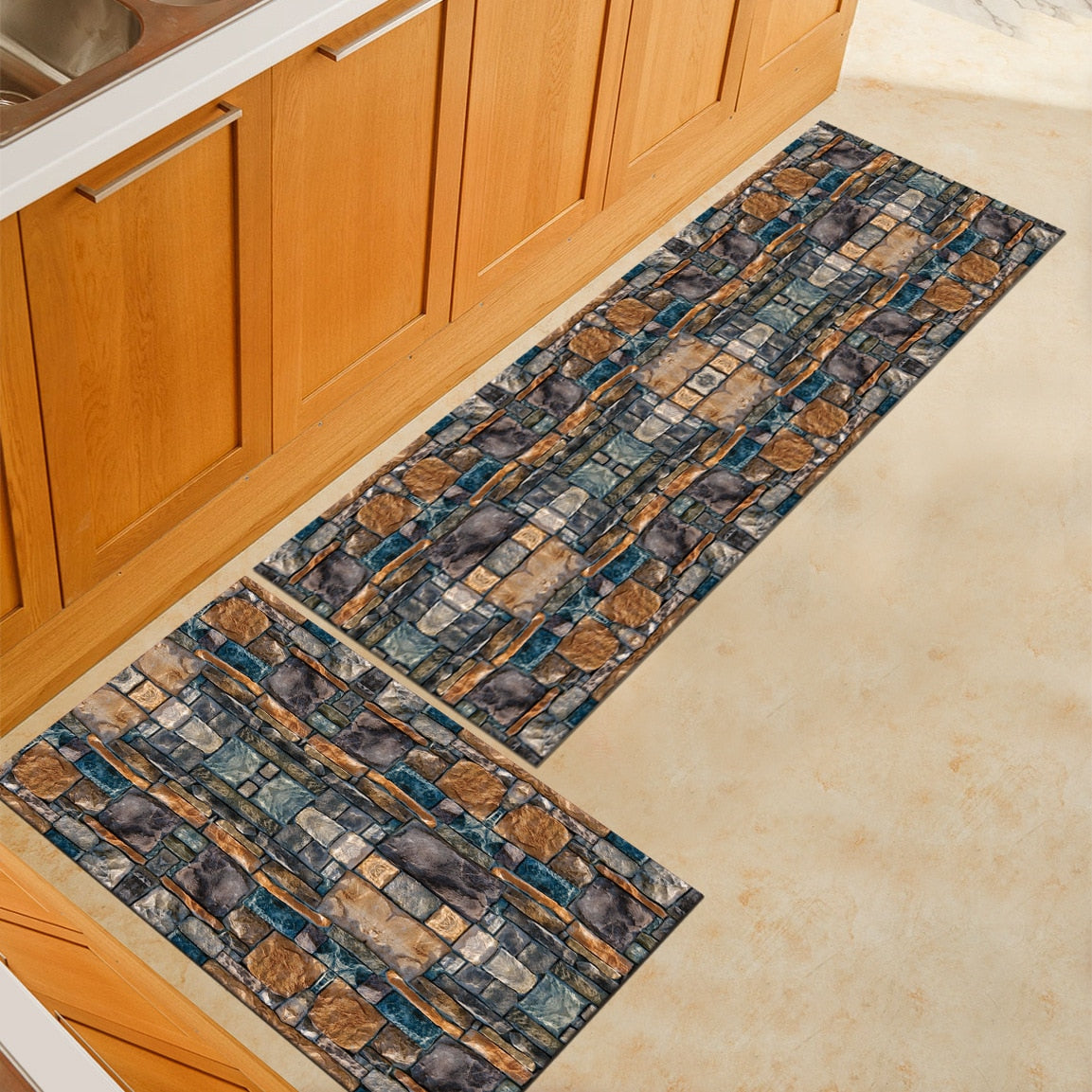 Zeegle Nordic Style Anti-slip Kitchen Mats Area Rug For Living Room Bathroom Floor Mats Flannel Soft Bedroom Carpets Bedside Rug