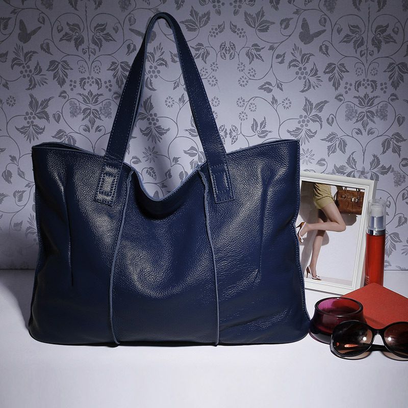 100% Genuine Leather Bag Large Women Leather Handbags Famous Brand Women Tote Bags Big Ladies Shoulder Bag AWM108