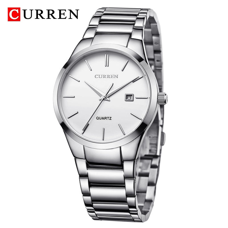 CURREN Top Brand Luxury Fashion Simple Men Watches Slim Steel Strap Waterproof Watch for Man Quartz Business Watch Clock 8106