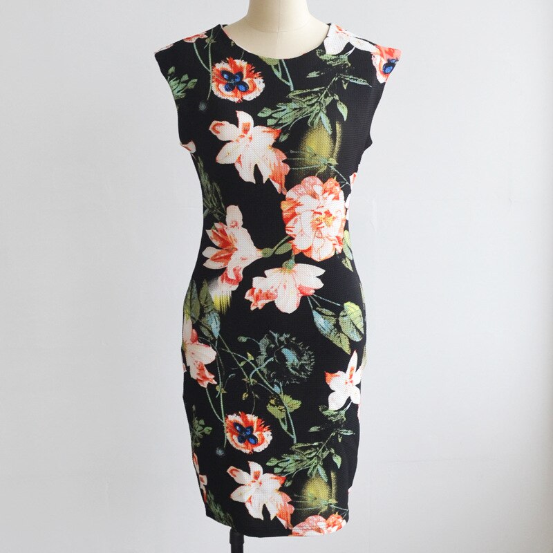 2019 Women Summer Dress plus size Floral office dresses cheongsam Style Slim Clothing Pencil