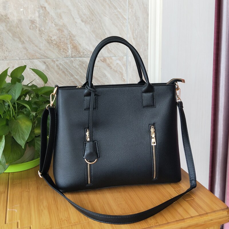 Business Women&#39;s Briefcase Female 14 Inch Laptop Portable OL Handbag Large-capacity Shoulder Bag Soft Leather Crossbody Bags Big