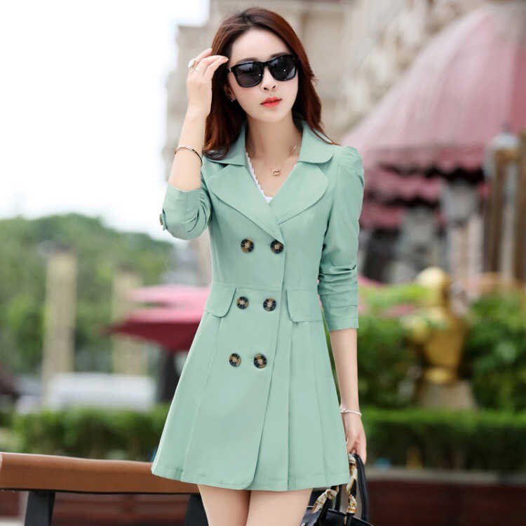 Big Size 4XL Autumn New Brand Women Trench Coat Long Windbreaker Europe America Fashion Trend Double-Breasted Slim Long Trench