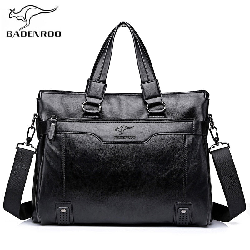 Badenroo Male bag Leather Handbags Men&#39;s Business bag Briefcase Laptop Shoulder Crossbody Bags Large Capacity Man Messenger Bags