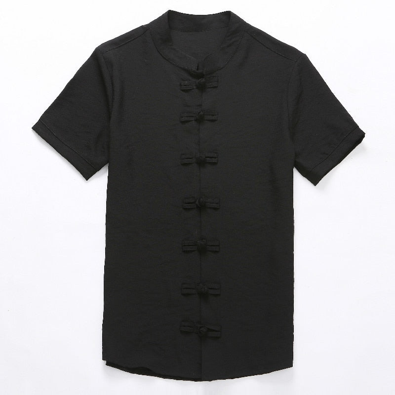 New Summer Best Linen Men Shirt Culture Short Sleeve |Traditional Men Clothing Kongfu Shirt  www.chishtismart.com