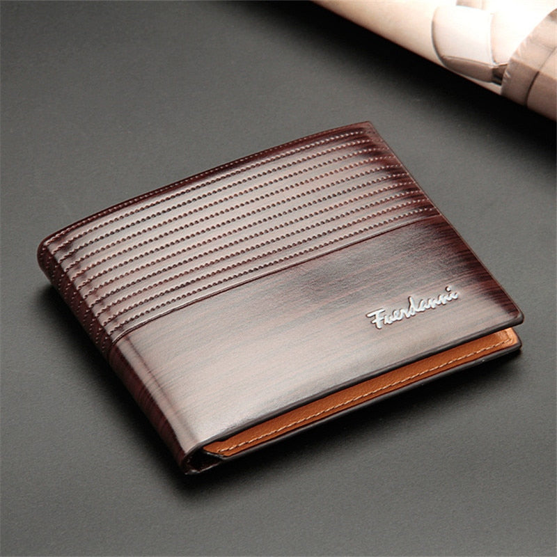 Vintage Men Leather Wallet Short Slim Male Purses Money Credit Card Holders Men Wallet Money Bag T002