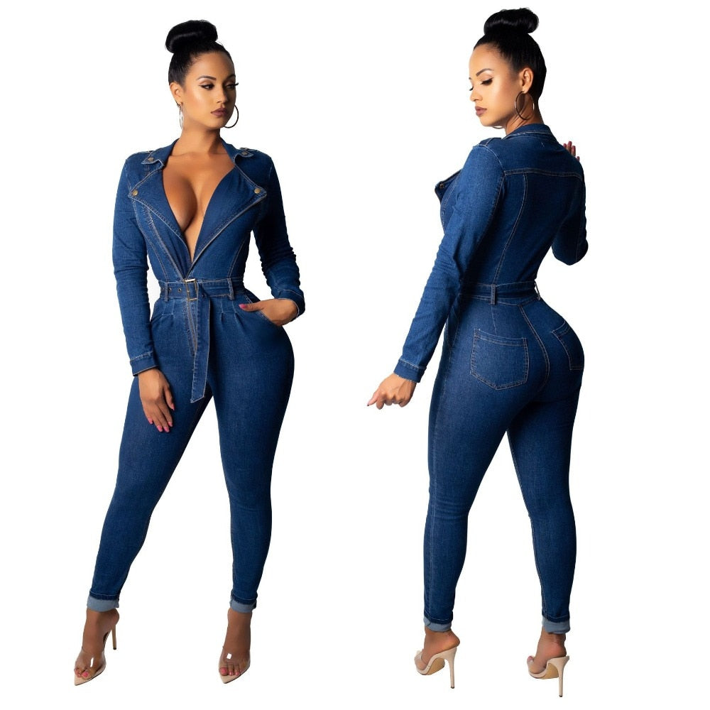 Fashion Women Jumpsuit denim bodysuit Fashion Skinny body rompers jean clothes