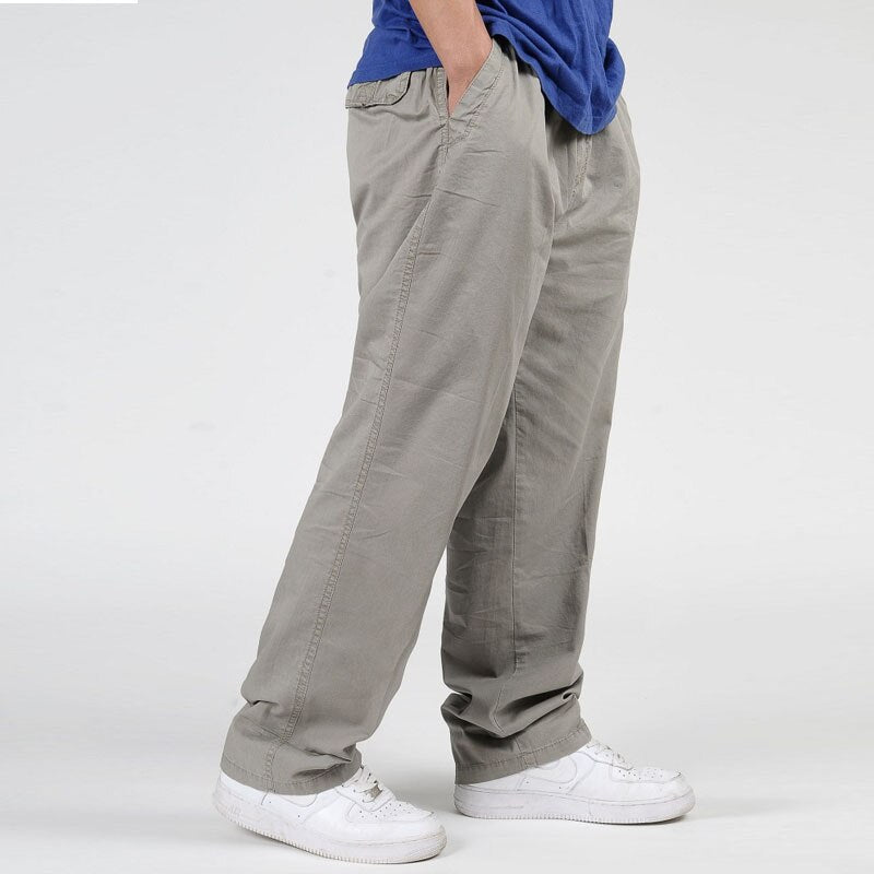 Summer Men Harem Cargo Pants Big Tall Men Casual Many Pockets Loose Work Pants Male Straight Trousers Plus Size 4XL 5XL 6XL