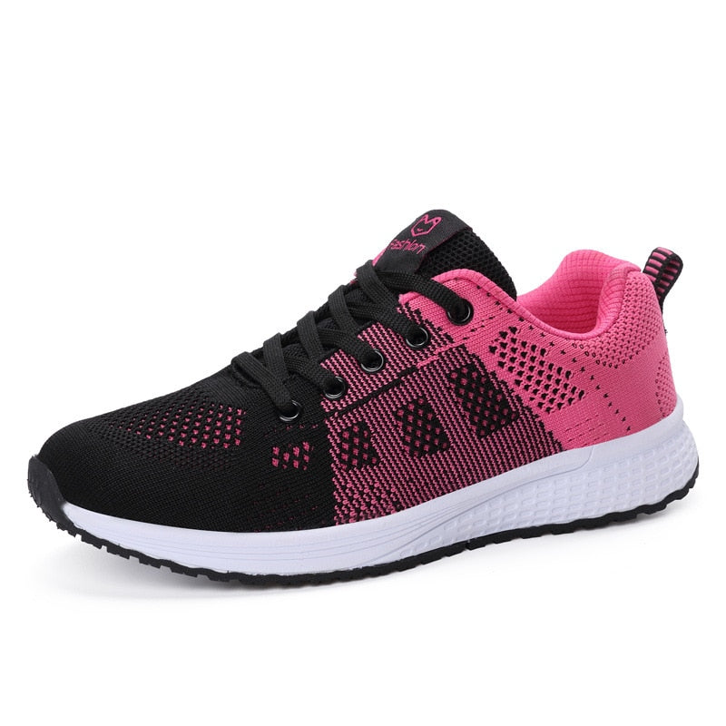 Women Casual Shoes Fashion Breathable Walking Mesh Lace Up Flat Shoes Sneakers Women 2019 Tenis Feminino White Vulcanized Shoes