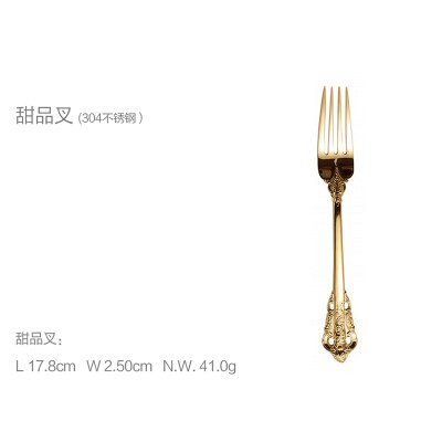 Golden Luxury Dinner Set Vintage Western Gold Plated Cutlery Stainless Steel Knife Fork Set Vintage Kitchen Untensile