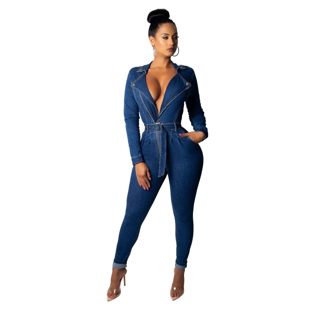 Fashion Women Jumpsuit denim bodysuit Fashion Skinny body rompers jean clothes