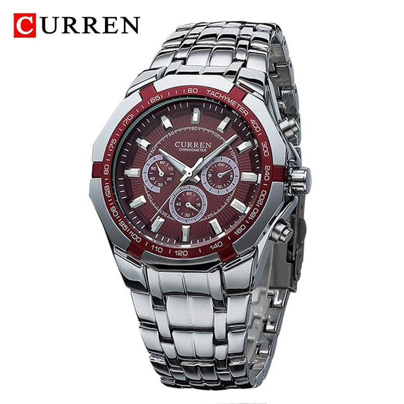 CURREN Men Luxury Brand Military Sport Mens Watches Full Steel Quartz Clock Men&#39;s Waterproof Business Watch relogio masculino