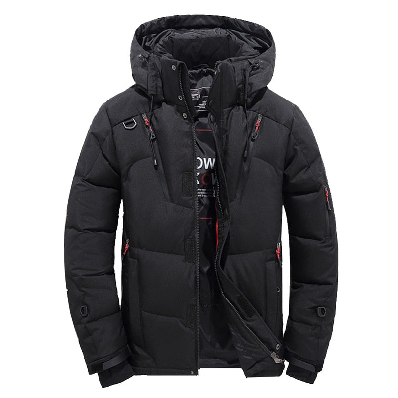 2022 Winter Snow Down Jacket Men Casual Thick Warm Parkas Hooded Coats Multi-pocket White Duck Down Windbreaker Jackets Overcoat