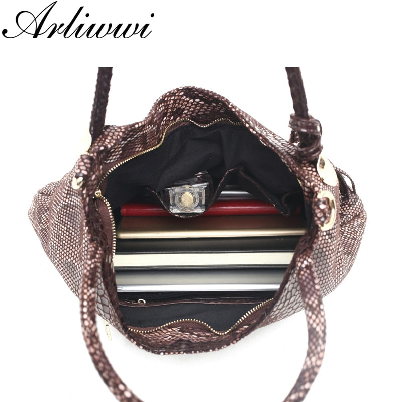 BIG SALE*Individual Fashion Snake Large Capacity Lady Bags New Tassel Embossed PU Leather Cross Body Handbags Women GPY01