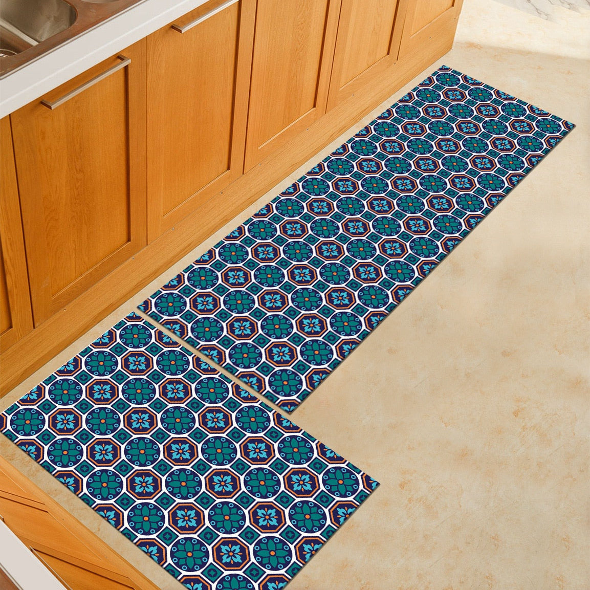 Zeegle Nordic Style Anti-slip Kitchen Mats Area Rug For Living Room Bathroom Floor Mats Flannel Soft Bedroom Carpets Bedside Rug