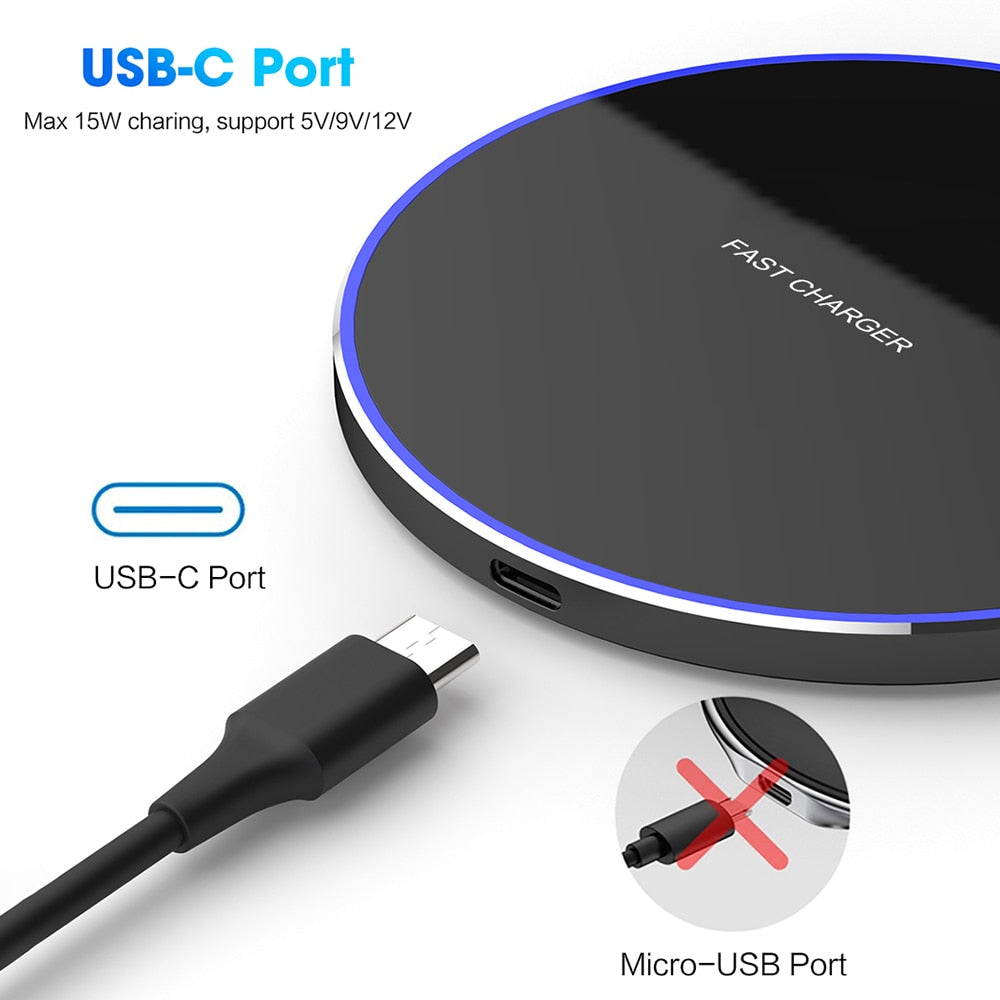 FDGAO 30W Fast Wireless Charger for iPhone XS X 8 XR 11 12 13 14 Samsung S22 S21 S20 Huawei P50 Pro Xiaomi Mi 10 Qi Charging Pad