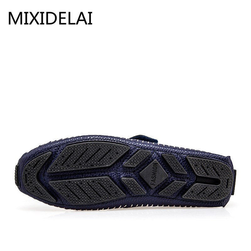 MIXIDELAI Fashion Moccasins For Men Loafers Summer Walking Breathable Casual Shoes Men Hook&amp;loop Driving Boats Men Shoes Flats