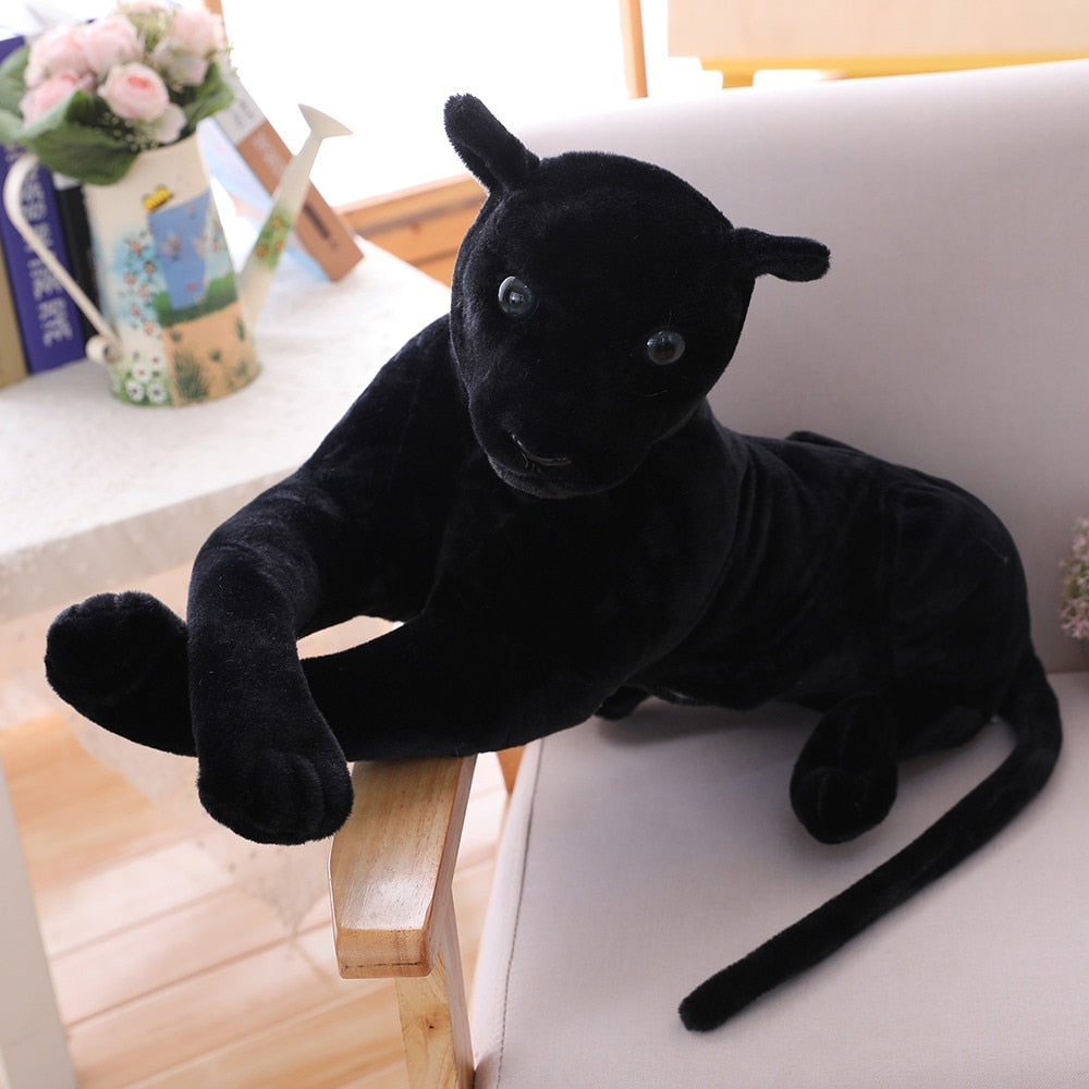 Giant Size Lifelike forest king Panthera simulation stuffed wild animal cheetah plush, black panther leopard soft toys