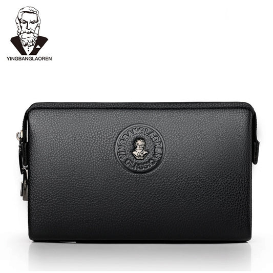 Men‘s Coded Lock Day Clutch Big Capacity Business Handbag New Fashion Male safety lock Purse PU Leather Anti-theft Long Wallet