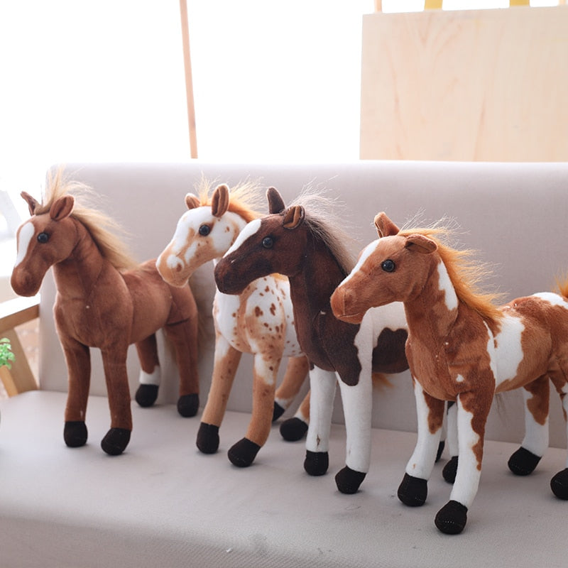 Plush lifelike Horse Toy 4 Styles Stuffed Animal Doll Kids Birthday Gift Horseplay Decor High Quality Toy