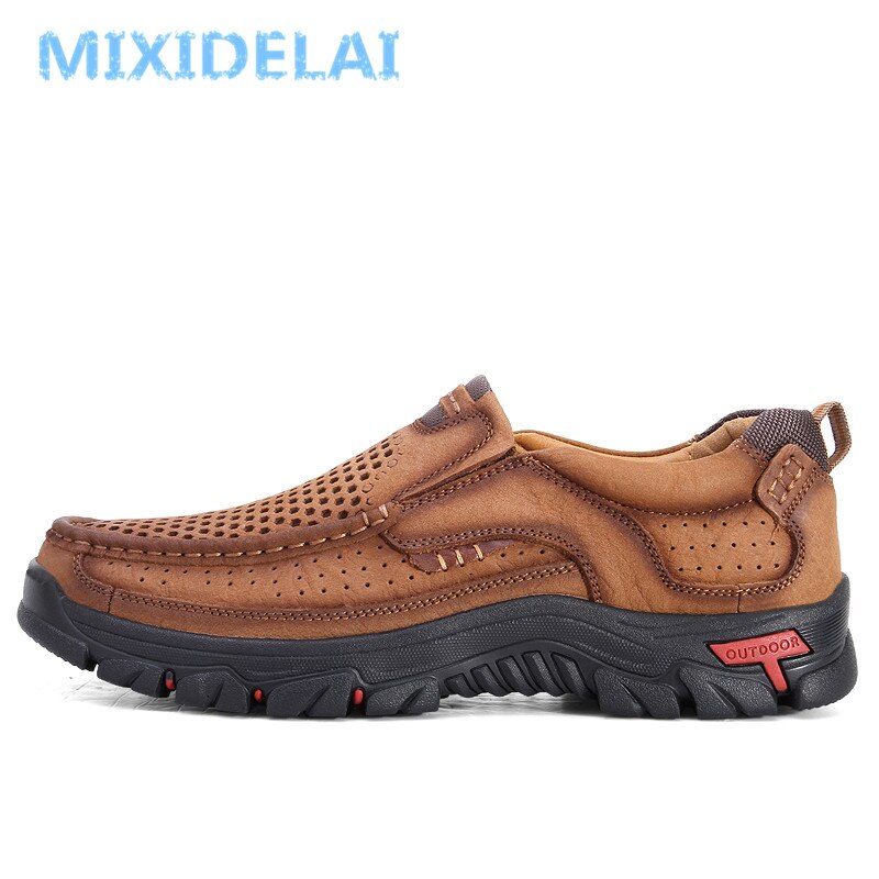 MIXIDELAI Genuine Leather Men Shoes England Trend Male Footwear Set Foot Men&#39;s Casual Outdoors Man Flats Work Shoes Large Size48