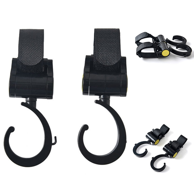 2 PCS/SET Baby Stroller Safe Hook Multifunctional Baby Stroller Black High Quality Plastic Hook