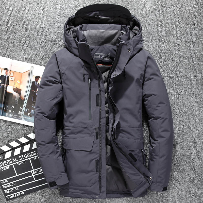 Top Quality White Duck Down Jacket Men Thick Winter 2021 NEW Hat Detached Warm Parka Waterproof Windproof -30 Degrees 3069