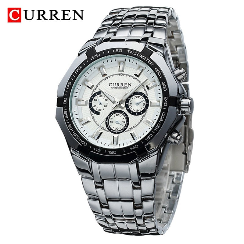 CURREN Men Luxury Brand Military Sport Mens Watches Full Steel Quartz Clock Men&#39;s Waterproof Business Watch relogio masculino