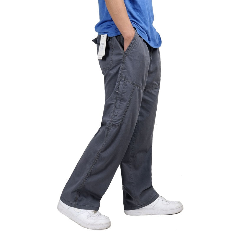 Summer Men Harem Cargo Pants Big Tall Men Casual Many Pockets Loose Work Pants Male Straight Trousers Plus Size 4XL 5XL 6XL