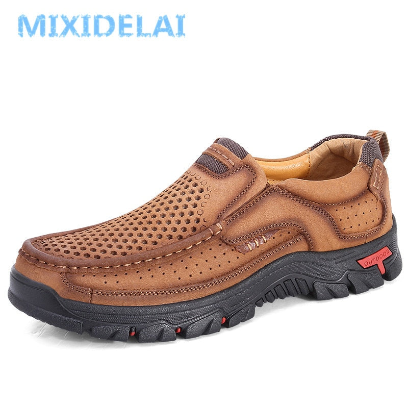 MIXIDELAI Genuine Leather Men Shoes England Trend Male Footwear Set Foot Men&#39;s Casual Outdoors Man Flats Work Shoes Large Size48