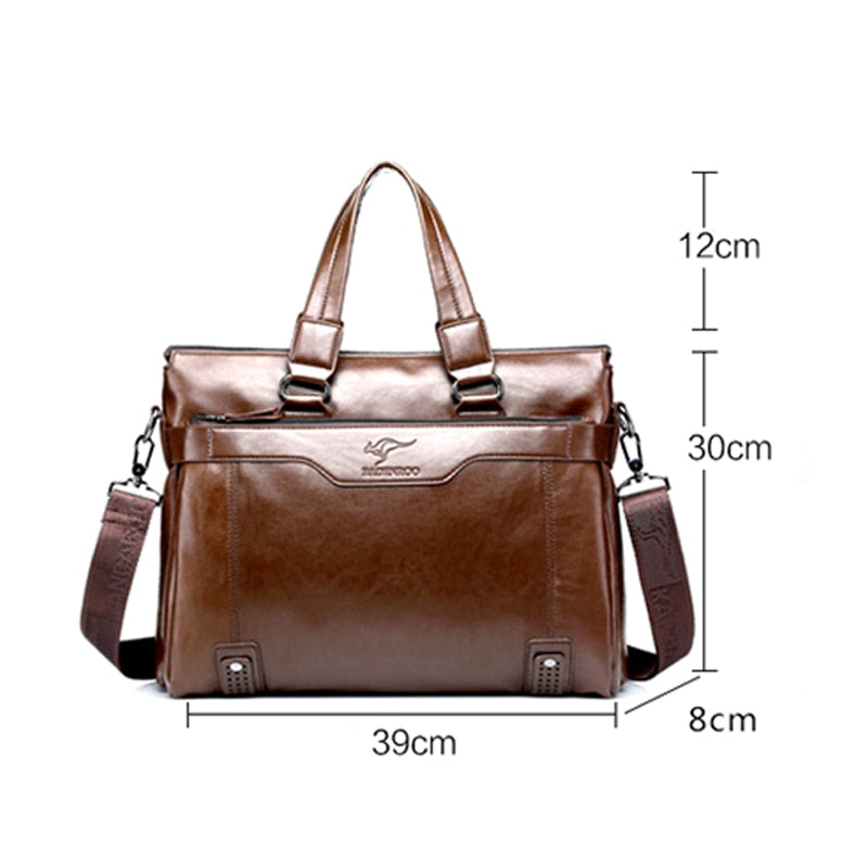 Badenroo Male bag Leather Handbags Men&#39;s Business bag Briefcase Laptop Shoulder Crossbody Bags Large Capacity Man Messenger Bags