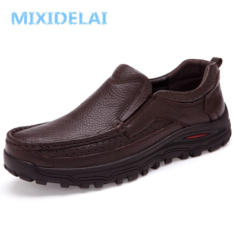 MIXIDELAI Big Size 38-48 Mens Dress Italian Leather Shoes Luxury Brand Mens Loafers Genuine Leather Formal Loafers Moccasins Men
