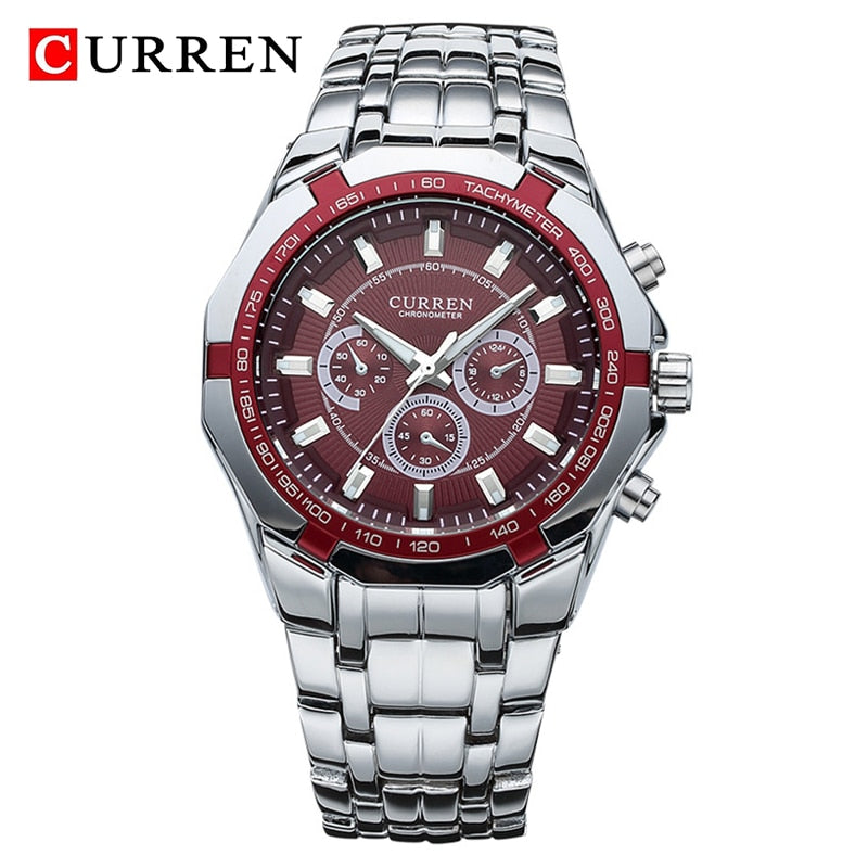 CURREN Men Luxury Brand Military Sport Mens Watches Full Steel Quartz Clock Men&#39;s Waterproof Business Watch relogio masculino