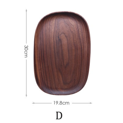 Whole Wood lovesickness Wood Irregular Oval Solid Wood Pan Plate Fruit Dishes Saucer Tea Tray Dessert Dinner Plate Tableware Set