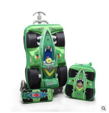 Boy&#39;s Car trolley case wheeled Rolling Bag 3D Children Travel suitcase Trolley School Backpack Kid&#39;s Trolley Bags with wheels