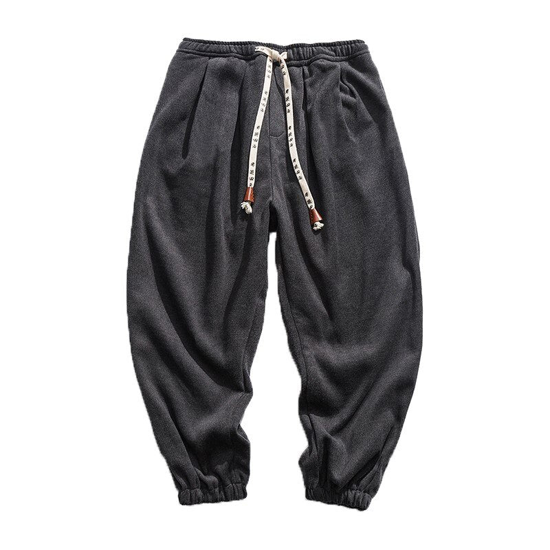 Streetwear Loose Joggers Men Japanese Harajuku Warm Winter Hip Hop Modis Baggy Harem Pants Fashion Bloom Sweatpants Male