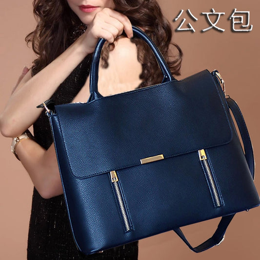 2022 New Women&#39;s Briefcase Female 14 Inch Laptop Portable Handbags Large-capacity Shoulder Bag Business Leather Crossbody Bags