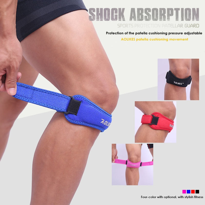 1PCS Adjustable Knee Patellar Tendon Support Strap Band Knee Support Brace Pads for Running basketball Outdoor Sport