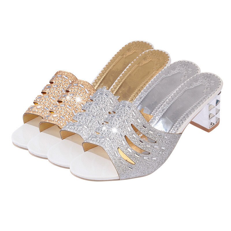 Woman Sandals Shoes 2018 Summer Style Wedges Pumps High Heels Rhinestone Gladiator Sandals Shoes Women Fashion Slippers Shoes