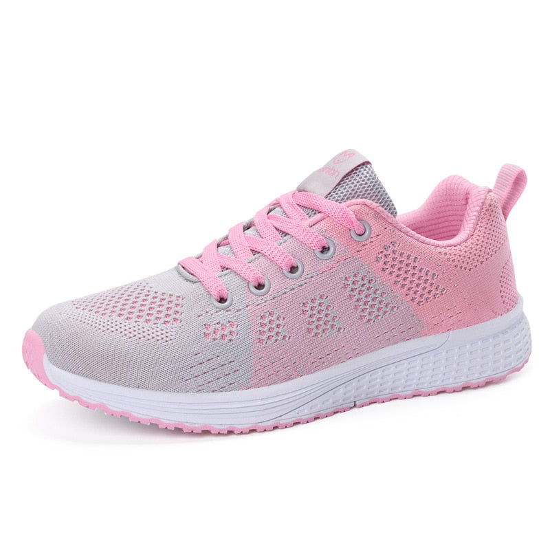 Women Casual Shoes Fashion Breathable Walking Mesh Lace Up Flat Shoes Sneakers Women 2019 Tenis Feminino White Vulcanized Shoes