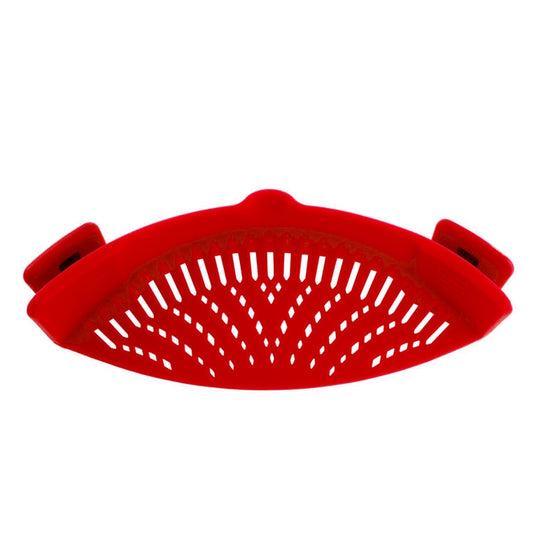 LMETJMA Universal Silicone Clip-on Pan Pot Strainer Anti-spill Pasta Pot Strainer Food Grade Rice Fruit Colander Strainer KC0111