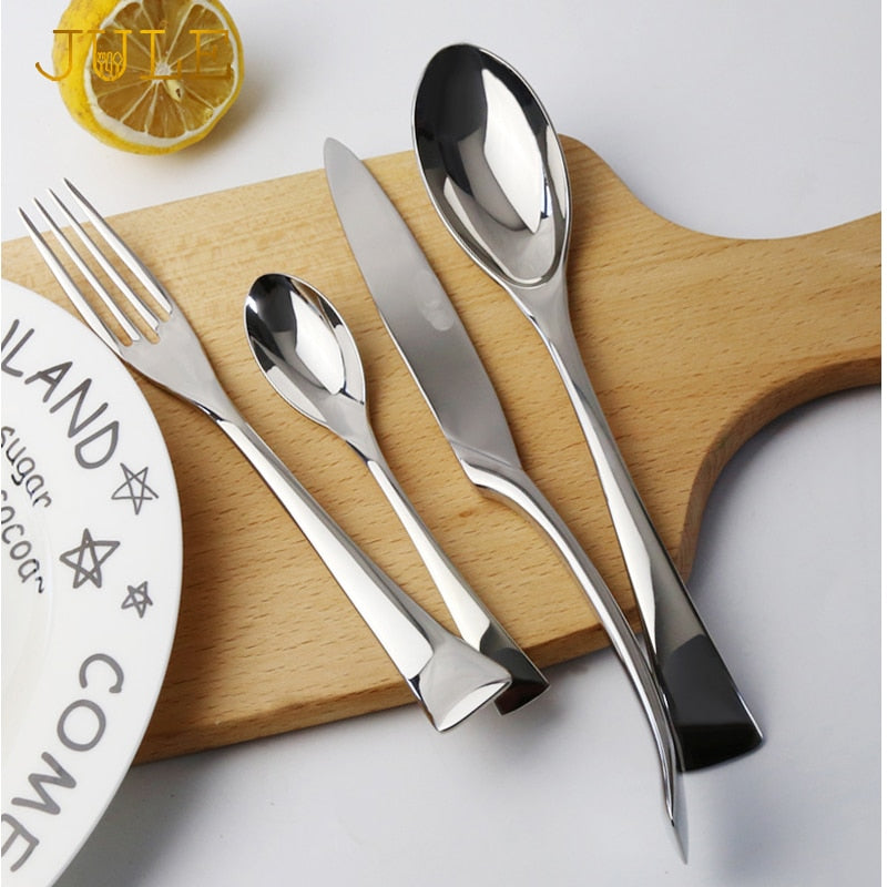 Silverware Kaya Luxury Cutlery Set Stainless Steel Dinner Knife Fork Tablespoon Dinnerware Service 6 Western Tableware Tools