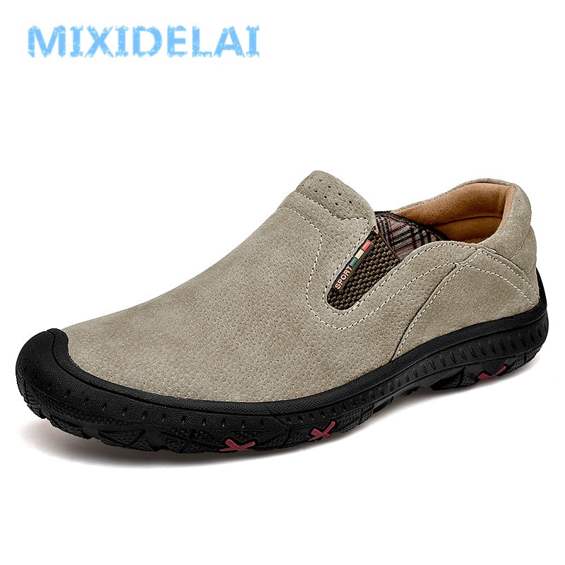 MIXIDELAI Moccasins Male Loafers For Men Shoes Slip On Flats Genuine Leather Driving Walking Soft Footwear Quality Spring Boat