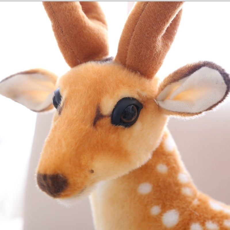 Simulation Kids Stuffed Sika Deer Toys Plush Animal Deer Dolls Children Playmate Kids Birthday Gift Home Decoration