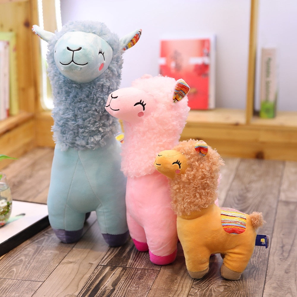 Lovely 25-45cm Alpaca Llama Plush Toy Doll Animal Stuffed Animal Dolls Soft Plush Alpaca For Kids Birthday Gifts 4 Colors