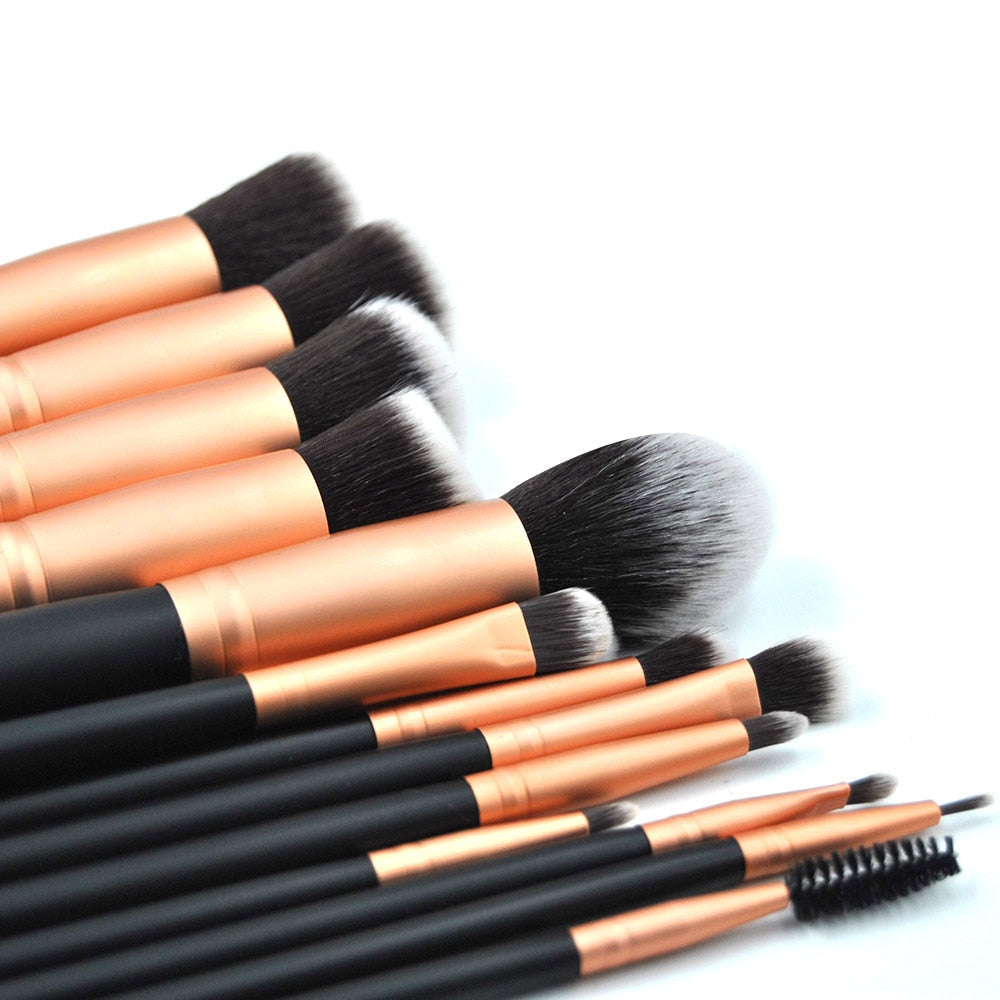 14 pcs Rose Golden Makeup Brushes Foundation Powder Lip Eyebrow Brush Cosmetic Tool Beauty Brush Wooden Handle Make up Brush