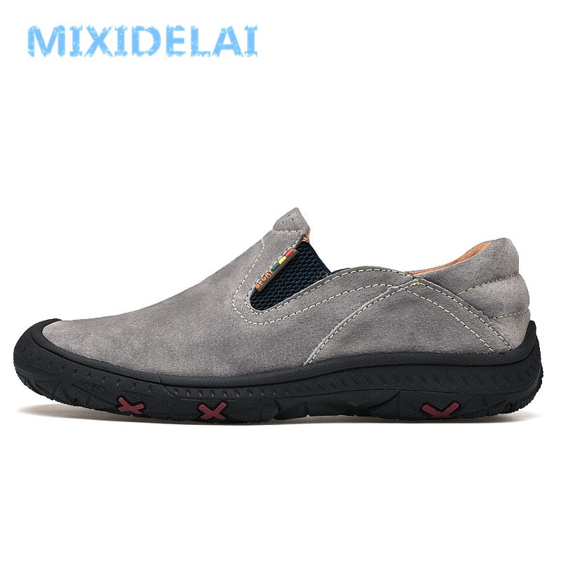 MIXIDELAI Moccasins Male Loafers For Men Shoes Slip On Flats Genuine Leather Driving Walking Soft Footwear Quality Spring Boat