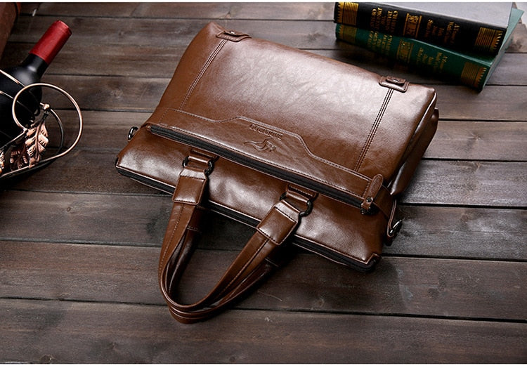 Badenroo Male bag Leather Handbags Men&#39;s Business bag Briefcase Laptop Shoulder Crossbody Bags Large Capacity Man Messenger Bags